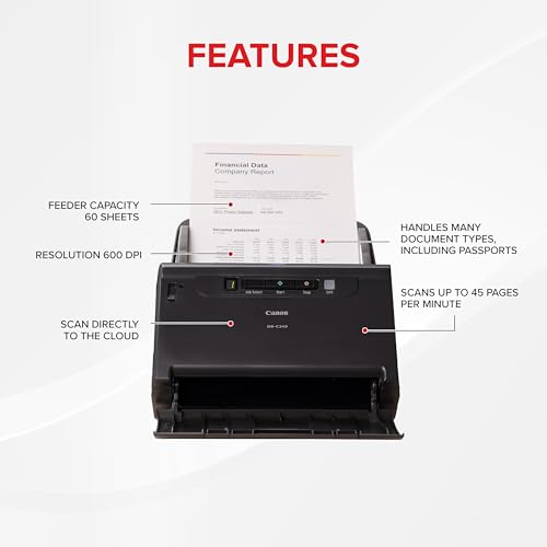 Image of Canon DR-C240 Office Document Scanner, Black