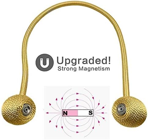 VRT-Window-Curtain-Tiebacks-Clips-VS-Strong-Magnetic-Tie-Band-Home-Office-Decorative-Drapes-Weave-Holdbacks-Holders-European-Style-Pair-6-Gold
