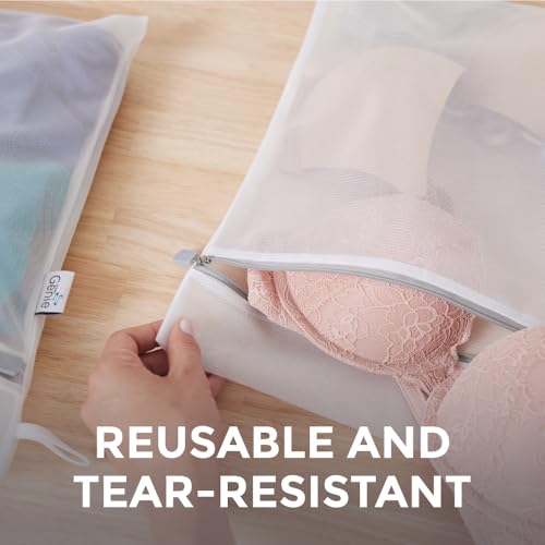Home Genie 840316714396 Durable And Gentle Mesh Laundry Bags For Washing Delicates, Oversized Silicone Zipper, Machine Safe For Bras Lingerie Baby Garments thumb #4
