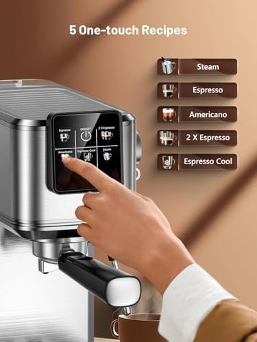 KEENSTAR 20 Bar Espresso Machine, Hot & Cold Brew Coffee Maker with Milk Frother, Touch Screen, Compact Water Tank, Expresso Coffee Machines for Lattes, Cappuccinos, Americano, Home & Office - 4