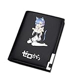 Material: PU Re: La vida en un mundo diferente de cero Rem Ram Mujeres atractivas Monedero largo Cuero de PU Cartera corta Tarjeta de identificación de regalo Hodler Clutch 5