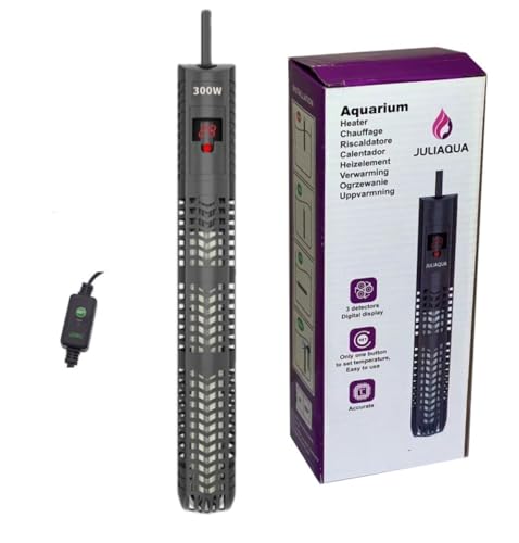 JULIAQUA Chauffage Aquarium avec Affichage Température Eco Réchauffeur réglable 50W/100W/200W/300W/500W (Y5-300W)