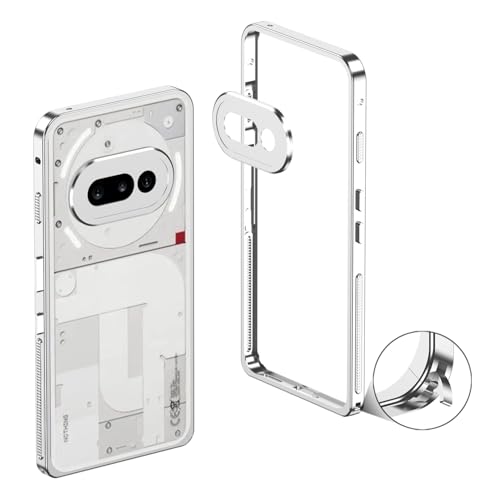 Image of for Nothing Phone (3a) Bumper Cases Metal Frame Heat Dissipation Cover with Lens Protector - Silver
