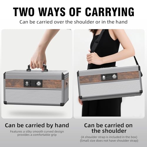 Image of Glosen Medicine Lock Box,locking medicine box, Security Lock Boxes【Extra Large16*10 * 7.5 Inch】 lock box, First Aid Key Safe Box,Lock Box for Medication