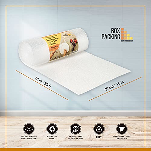 BOXPACKING | Luchtkussenfolie Rol | 40 cm breed x 10 m lang | Noppenfolie voor Verpakkingen en Verhuizingen - Afbeelding 3