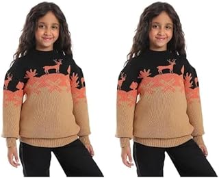 بلوفر صوف للبنات بتصميم متعدد الالوان من سيزر، متعدد الالوان، لعمر 14 سنة (عبوة من قطعتين)