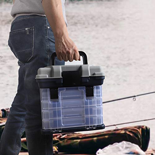 Kinjoek Fishing Tackle Box Kit, Portable 4 Layers Fishing Accessory Box Case, Fishing Tackle Storage For Fresh Water And Salt Water #TOP6