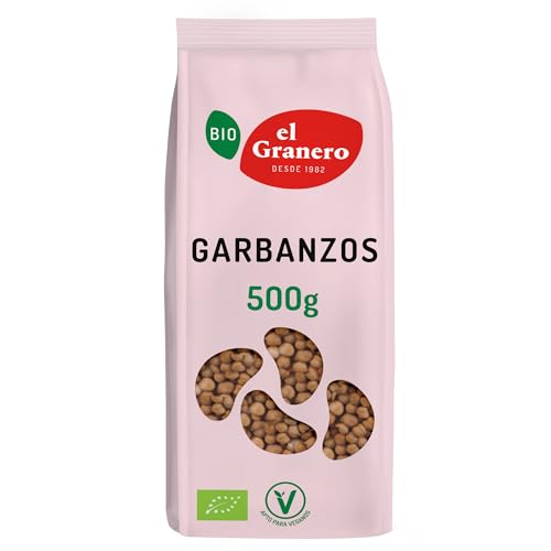 El Granero Integral - Garbanzos Ecológicos Bio 500 g - Legumbres Ecológicas Ricas en Proteína Vegetal y Fibra - Fuente de Energía Natural - Garbanzos Secos Naturales - Aptos para Veganos