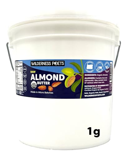 Wilderness Poets, Organic Almond Butter (7 Pound - 1 Gallon) - Ra...