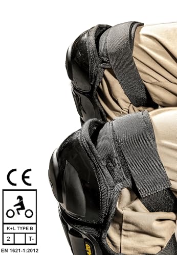 Image of ORAZO Raptor CE Certified Knee & Shin Protector | Level 2 K+L TYPE B T- | Anti-Slip Straps | Bionic & Asymmetric for Comfort | Made in India (Black, Long Straps)