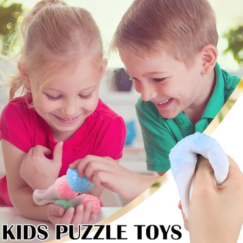 3-Pack Multicolor Stress Ball, Soft Squishy Stress Balls Fidgets for Anxiety Relief and Focus, Durable Sugar Ball Fidget Toy for Kids Adults Office School Home Use in Blue Pink Purple Colors - Image 3