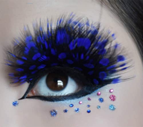 Dorisue Mermaid Party Lashes Anime Lashes Blue Eyelashes Dark Blue Colored Cosplay Blue Vessel Lashes 3D False Eyelashes Extension For Women Girls Night Show Costume Lashes For Woman #TOP6