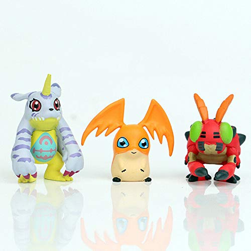 Luman Crazy 9 Pcs Digital Monster Adventure Agumon Gabumon Mini Pvc Figures Set Digimon Toys, 1.7 - 1.9 Inches #TOP6