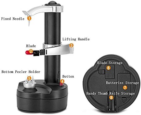 Stainless steel electric fruit and vegetable peeler - automatic peeling machine Black