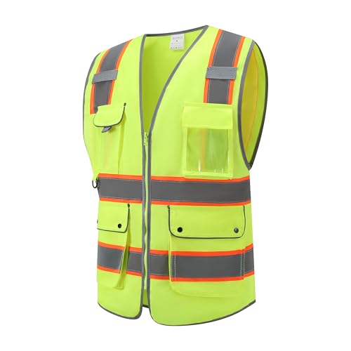 Image of XIAKE Reflective Safety Vest for Men & Women High Visibility Class 2 Vest with Pockets Meets ANSI Standards
