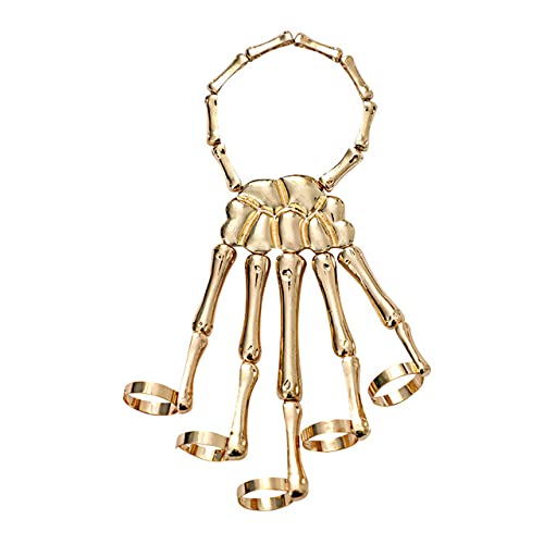 SitherMetal Skeleton Bracelet Halloween Accessories Ghost Claw Gothic Finger Wristband Skull Fingers on Party