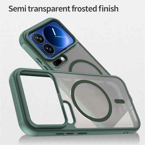 Image of Compatible with Xiaomi 17 Pro Case Cover,Compatible with MagSafe,Anti-Fall,Compatible with Xiaomi 17 Pro 5G 25098PN5AC Cell Protective Phone Case Green