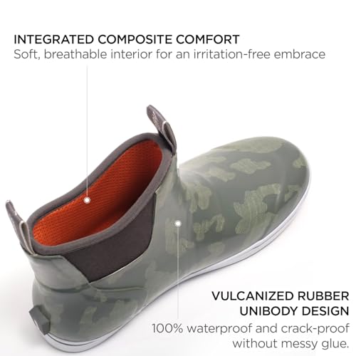Image of SUREWAY Men's Deck Boots Professional Non-Slip Fishing & Ankle Boating Boot Waterproof Rain Boots, Lightweight Neoprene Rubber Deck Boots