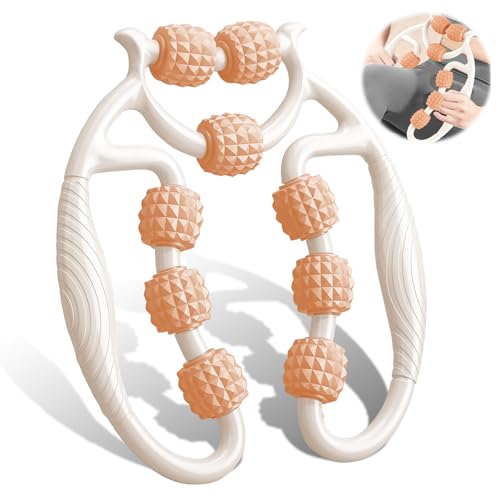 HYran Massageroller, Massageroller Beine, Massagerolle mit Griff Bein, Massagerolle (Weiß+Orange)