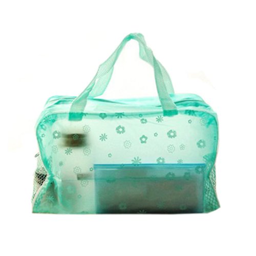 Floral Print Transparent Waterproof Cosmetic Bag