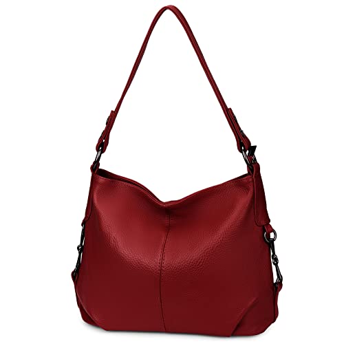 Image of YALUXE Women's Real Leather Shoulder Bags Hobo Handbags Purse Crossbody Bag