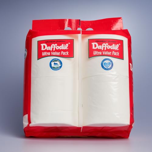 Image of DAFFODIL 2Ply Toilet Paper Tissue -4 Packs (400 pulls /roll, 1600 pulls, 3200 sheets) UltraSoft Toilet Paper Roll, Strong and Long Lasting for Home or Office Use