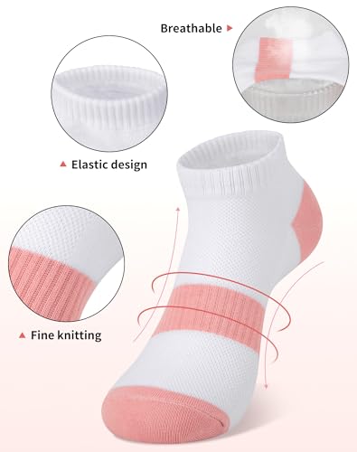 Image of 6 Pairs Ankle Socks for Women - Lightweight Low Cut No Show Casual Cotton Socks Breathable