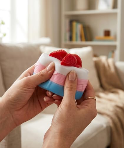 Image of 2Pcs Cheese Squishy, Taba Squishy, Dumpling Squishy-Stretchy Food-Shaped Sensory (pink2)
