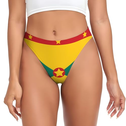 WBQLSL Flag of Grenada - Tanga para mujer, lencería sexy, bragas de bikini, Negro, 3XL
