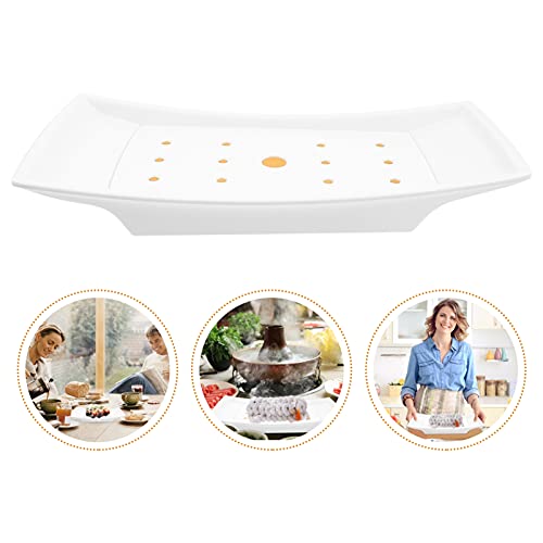 Cabilock Sushi Serving Plate Sashimi Sushi Ceramic Serving Geta Plates Japanese Sushi Board Dry Ice Food Serving Dish Tray #TOP7