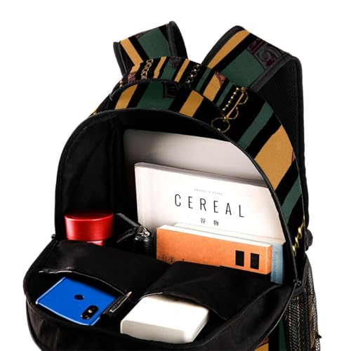 Sac de voyage décontracté multicolore avec chaînes graphiques à rayures