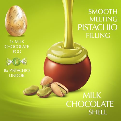 Lindt Lindor Pistachio Chocolate Easter Egg 260G – Chocolate Truffles With Pistachio Flavoured Filling – Premium Easter Chocolate Treat – Easter, Gift - 2