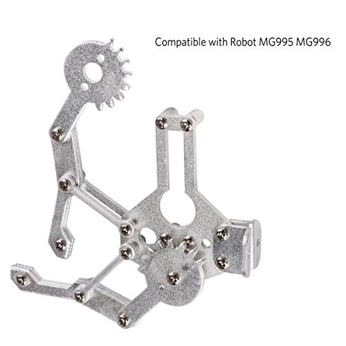 Image of Robotic Arm 2 DOF Mechanical Metal Clamp Mechanical Arm, Robotic Arm Gripper Robotic Arm Metallic Mechanical Robotic Gripper /Clamp Metal Claws Kit Compatible with MG995, MG996, MG966R Servo Motor