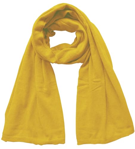 Mississhop 381 Feinstrick Kaschmir-Gemisch Beanie Mütze Slouch/XXL Schal/Handschuhe Senf Einheitsgroesse Schal