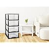 5-stufiger Schubladen-Organizer 40x33x98cm - Transparent Mit Rädern Aus PP Kunststoff