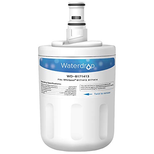 Waterdrop Refrigerator Water Filter, Compatible with Whirlpool 8171413, 8171414, EDR8D1, Kenmore 46-9002