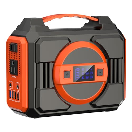 Apowking Portable Power Station 220Wh/60000mAh, 110V/300W Backup Battery Lithium with AC Outlets, DC, USB QC3.0, LED Flashlight, Power Bank,Outdoor Camping Solar Generator(Solar Panel Not Included)