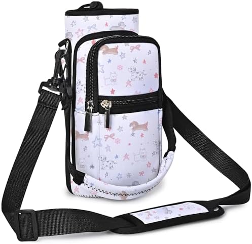 AUPET Water Bottle Carrier, Insulated Neoprene Water Bottle Holder Bag Case Pouch Cover 1000 ml or 750 ml, Adjustable Shoulder Strap, Great for Stainless Steel and Plastic Bottles