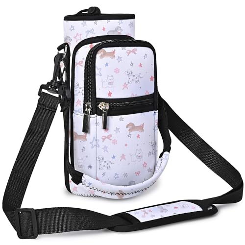 AUPET Water Bottle Carrier, Insulated Neoprene Water Bottle Holder Bag Case Pouch Cover 1000 ml or 750 ml, Adjustable Shoulder Strap, Great for Stainless Steel and Plastic Bottles