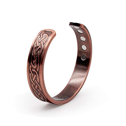 Reevaria Heavyweight Large Copper Celtic Magnetic Cuff Bracelet For Men, With 10 Magnets #TOP4