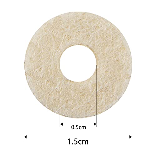 20Pcs Yootones Trumpet Valve Felt Washers Cushion Trumpet Top Cap Felt Pads Compatible With Trumpet Replacement Musical Instrument Accessory (White) #TOP1