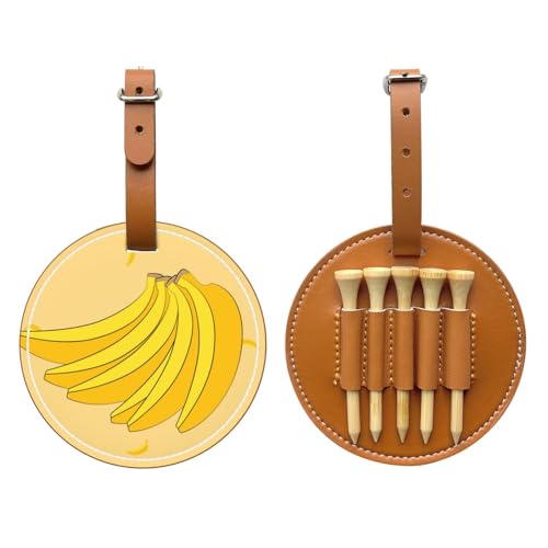 cartoon banana Brown Printed golf tee storage bag - portable design, easy to organize tee