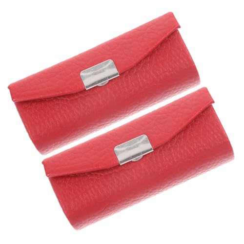 Yardenfun 2 pièces Étui à Rouge à Lèvres Cuir Porte-rouge Portable Léger et Protecteur Organisateur Pratique pour Voyage et Usage Quotidien Rangement Simple et Élégant pour Maquillage