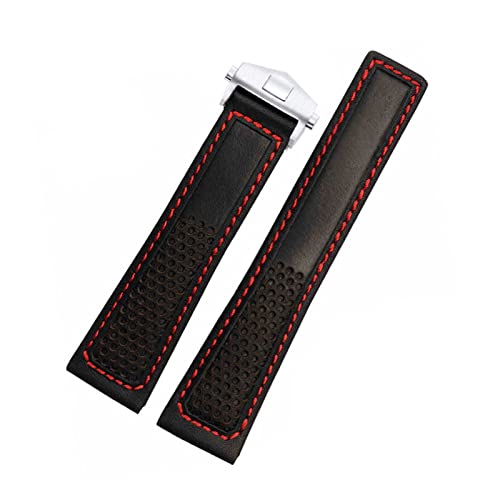 Bracelet de montre durable en caoutchouc et cuir étanche anti-sueur pour Samsung 20mm