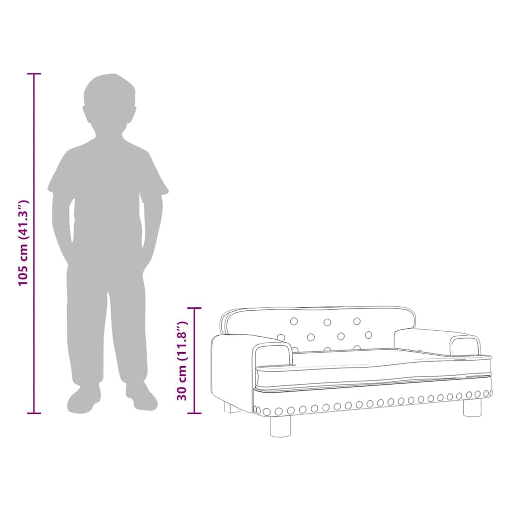 vidaXL Divano per Bambini Blu 70x45x30 cm in Velluto, Mini Divano, Sofa per Bambini, Poltrona per Divano per Bambini, Divano per Sala Giochi