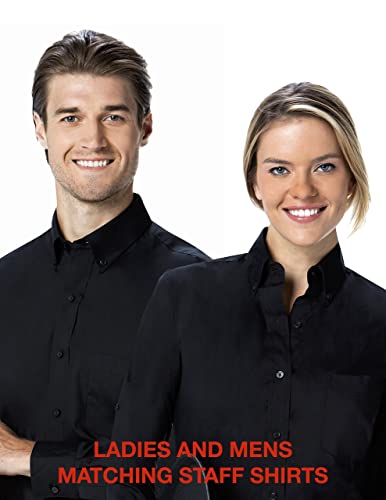 Luxe Microfiber Mens Regular Fit Dress Shirt Rollup Or Long Sleeve Button Down Collar Pocket - Style Max Black, Large, Long Sleeve #TOP4