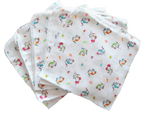 Babymajawelt 13583 Mull Waschlappen Doggy 40/40, 5er Pack