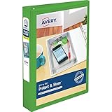 Avery Mini Durable View Protect and Store Binder with 1 Inch EZ-Turn Ring, 5.5 x 8.5-Inches, Green (23030)