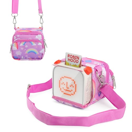 Taladad Carrying Case for Yoto Player 2nd/3rd Kids Speaker, Audiobook Cards & Radio Storage Bag (Pink)