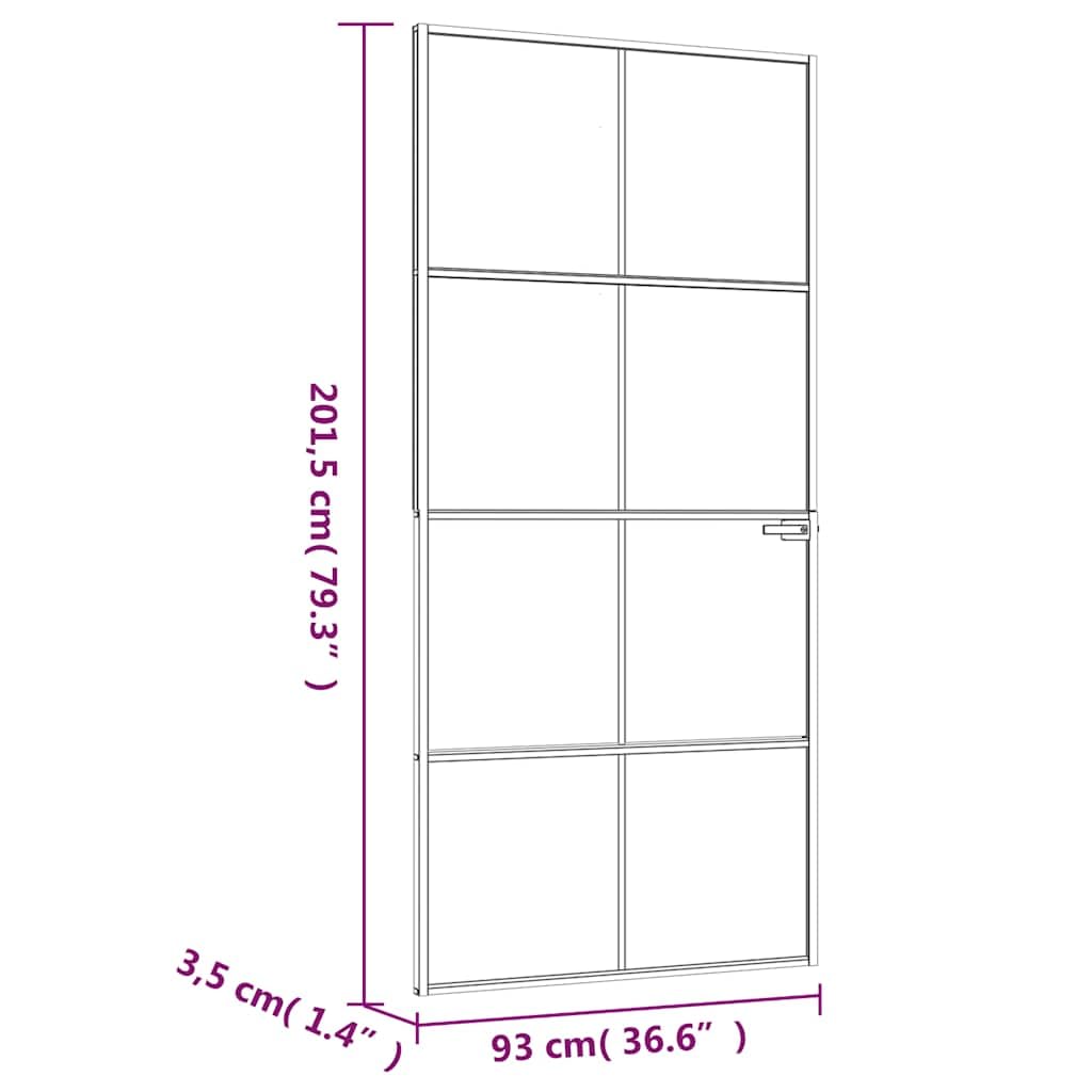 Drzwi wewnętrzne białe 93 x 201,5 cm szkło hartowane i aluminium SlimHardware materiały budowlane drzwi domowe